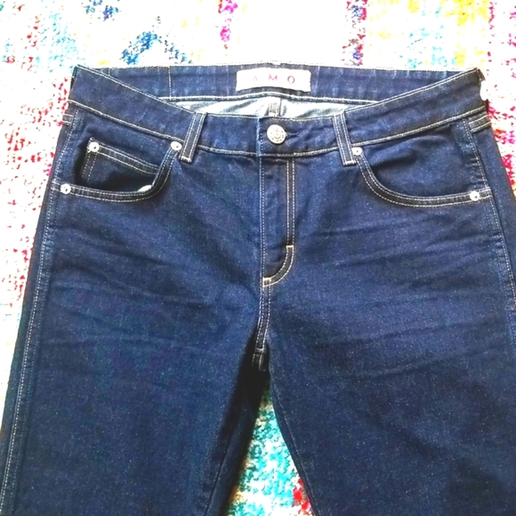 AMO No BOW Denim Crop Ankle Back Zipper SOFT RAW Denim 5 Pocket Zip Jeans 29 NWT - Picture 5 of 16